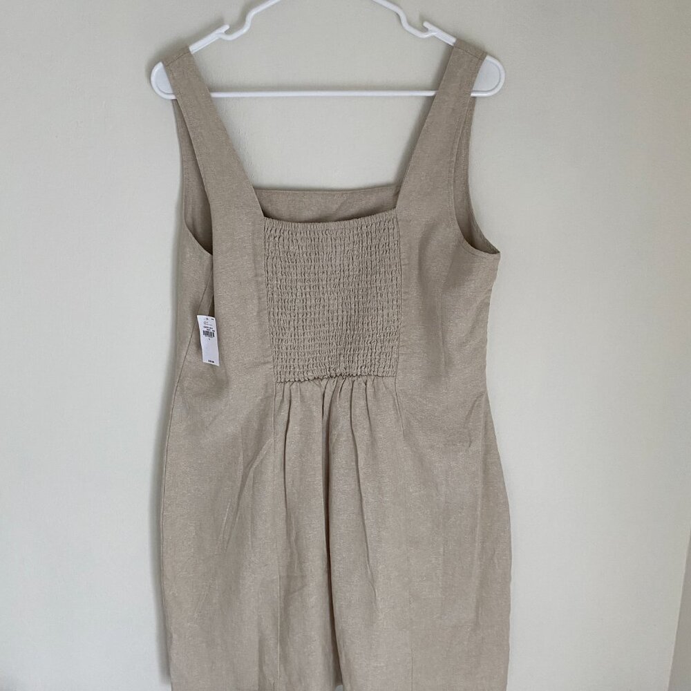 NEW Old Navy Square-Neck Linen-Blend Mini Dress in Flax Linen Size L - Picture 4 of 7